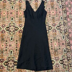 Banana Republic Linen and Silk Blend V Neck Midi Dress